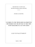 Luận văn thạc sĩ kinh tế  tác động của việc trung quốc gia nhập WTO đối với khả năng thu hút đầu tư trực tiếp nước ngoài