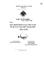 Quy định pháp luật việt nam về quản lý dự trữ ngoại hối nhà nước 