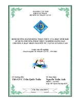 định hướng hành động nhận thức của học sinh khi áp dụng phương pháp thực nghiệm giảng dạy chương 9  hạt nhân nguyên tử, vật lí 12 nâng cao 