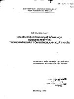 Nghiên cứu công nghệ tổng hợp sử dụng phế thải trong sản xuất tôm đông lạnh xuất khẩu