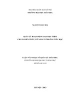 Quản lý hoạt động dạy học theo chuẩn kiến thức, kỹ năng ở trường tiểu học   luận văn ths  quản lý giáo dục  60 14 05 pdf