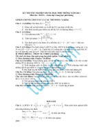 gợi ý giải đề thi tốt nghiệp thpt môn toán năm 2011