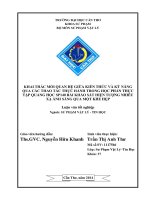 khai thác mối quan hệ giữa kiến thức và kỹ năng qua các thao tác thực hành trong học phần thực tập quang học sp140 bài khảo sát hiện tượng nhiễu xạ ánh sáng qua một khe hẹp