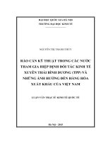 Rào cản kỹ thuật trong các nước tham gia hiệp định đối tác kinh tế xuyên thái bình dương (TPP) và những ảnh hưởng đến hà