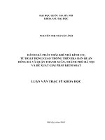 Đánh giá phát thải khí nhà kính CO2 từ hoạt động giao thông trên địa bàn quận đống đa và quậnthanh xuân, thành phố hà nội và đề xuất giải pháp kiểm soát