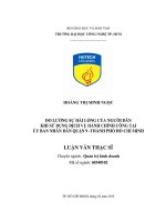 Đo lường sự hài lòng của người dân khi sử dụng dịch vụ hành chính công tại ủy ban nhân dân quận 9 thành phố hồ chí minh 