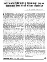 Báo cáo khoa học  một cách tiếp cận ý thức con người trong giai đoạn văn học nửa cuối thế kỷ 18  đầu thế kỷ 20 