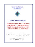 nghiên cứu quy trình chăm sóc bảo dưỡng và những hư hỏng thường gặp của động cơ trên các dòng xe ô tô mitsubishi 