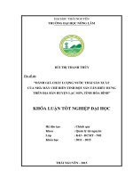 ĐÁNH GIÁ CHẤT LƯỢNG nước THẢI sản XUẤT của NHÀ máy CHẾ BIẾN TINH bột sắn tân HIẾU HƯNG TRÊN địa bàn HUYỆN lạc sơn, TỈNH hòa BÌNH