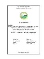 NGHIÊN cứu THỰC TRẠNG CHUYỂN đổi mục ĐÍCH sử DỤNG đất TRÊN địa bàn HUYỆN hòa AN, TỈNH CAO BẰNG GIAI đoạn 2010   2014