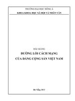 BÀI GIẢNG ĐƯỜNG LỐI CÁCH MẠNG CỦA ĐẢNG CỘNG SẢN VIỆT NAM