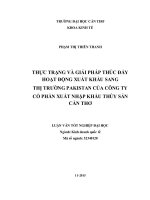 Thực trạng và giải pháp nâng cao hoạt động xuất khẩu sang thị trường  pakistan của công ty cổ phần xuất nhập khẩu thủy sản cần thơ”