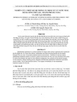 BÁO cáo    NGHIÊN cứu, THIẾT kế hệ THỐNG tự ĐỘNG xử lý nước THẢI đổ RA SÔNG PHÚ lộc, THÀNH PHỐ đà NẴNG và CHẾ tạo mô HÌNH    