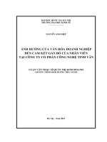 Ảnh hưởng của văn hóa doanh nghiệp đến cam kết gắn bó của nhân viên tại công ty cổ phần công nghệ tinh vân   luận văn ths  kinh doanh và quản lý  60 34 01 02 pdf