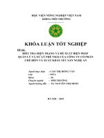 Điều tra hiện trạng và đề xuất biện pháp quản lý, xử lý phế thải của Công ty cổ phần chế biến và xuất khẩu súc sản Nghệ An