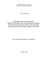 Kiểm định chất lượng giáo dục trường trung học cơ sở tại thành phố hải phòng theo tiêu chuẩn đánh giá chất lượng giáo dụ
