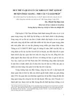 Bài viết khoa học  duy trì và quản lý các kho lưu trữ lịch sử huyện ở bắc giang – nhu cầu và giải pháp 