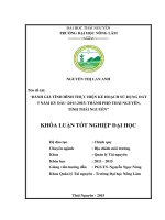 đánh giá tình hình thực hiện kế hoạch sử dụng đất 5 năm kỳ đầu (2011 đến 2015) thành phố thái nguyên, tỉnh thái nguyên 