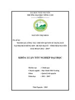 Đánh giá công tác chuyển quyền sử dụng đất trên địa bàn thị trấn hùng sơn, huyện đại từ, tỉnh thái nguyên giai đoạn 2012 đến 2014