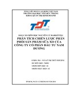 PHÂN TÍCH CHIẾN LƯỢC PHÂN PHỐI SẢN PHẨM SỮA XO CỦA CÔNG TY CỔ PHẦN ĐẦU TƯ NAM DƯƠNG