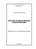 Giáo dục pháp luật trong các doanh nghiệp trên địa bàn tỉnh hải dương   luận văn ths  luật  60 38 01 01 pdf