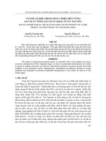 Báo cáo nghiên cứu khoa học    vấn đề xã hội TRONG PHÁT TRIỂN bền VỮNG sản XUẤT NÔNG sản XUẤT KHẨU ở tây NGUYÊN  