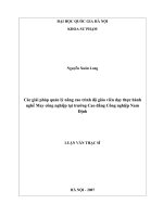 Các giải pháp quản lý nâng cao trình độ giáo viên dạy thực hành nghề may công nghiệp tại trường cao đẳng công nghiệp nam