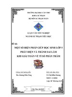 một số biện pháp giúp học sinh lớp 5 phát hiện và tránh sai lầm khi giải toán về tỉ số phần trăm 