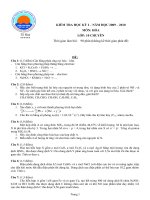 KIỂM TRA HỌC KỲ I (2009 – 2010)   THPT chuyên Lương Văn Chánh   Phú Yên