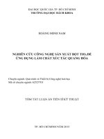 Nghiên cứu công nghệ sản xuất bột TiO2 để ứng dụng làm chất xúc tác quang hóa