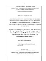 An investigation into the attitudes of teachers and students at the hanoi college of industrial economics towards speaki