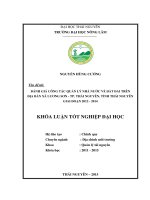 ĐÁNH GIÁ CÔNG tác QUẢN lý NHÀ nước về đất ĐAI TRÊN địa bàn xã LƯƠNG sơn   TP  THÁI NGUYÊN, TỈNH THÁI NGUYÊN GIAI đoạn 2012   2014