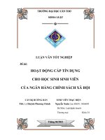 hoạt động cấp tín dụng cho học sinh, sinh viên của ngân hàng chính sách xã hội 