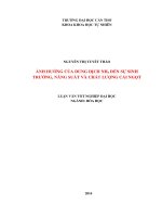 ảnh hưởng của dung dịch nh3 đến sự sinh trưởng, năng suất và chất lượng cải ngọt 