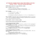 ĐÁP ÁN CHI TIẾT TOÁN TN THPT 2010 2011