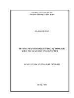 Phương pháp sinh bộ kiểm thử tự động cho kiểm thử giao diện ứng dụng web   luận văn ths  công nghệ thông tin   60 48 10 pdf