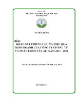 Khảo sát chiến lược và hiệu quả kinh doanh của công ty cổ phần đầu tư và phát triển tây âu năm 2011  2012