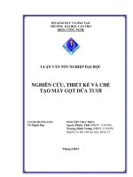 nghiên cứu, thiết kế và chế tạo máy gọt dừa tươi 