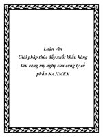Luận văn giải pháp thúc đẩy xuất khẩu hàng thủ công mỹ nghệ của công ty cổ phẩn NAJIMEX
