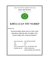 Đánh giá hiện trạng quản lý rác thải sinh hoạt trên địa bàn xã Thiệu Tâm, huyện Thiệu Hóa, tỉnh Thanh Hóa