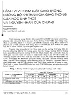 Báo cáo  hành vi vi phạm luật giao thông đường bộ khi tham gia giao thông của học sinh THCS và nguyên nhân của chúng   