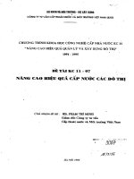 Nâng cao hiệu quả cấp nước các đô thị