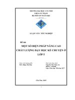một số biện pháp nâng cao chất lượng dạy học kể chuyện ở lớp 5 