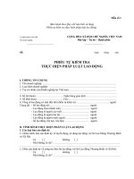 Mẫu phiếu kiểm tra thực hiện luật lao động