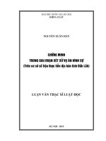 Chứng minh trong giai đoạn xét xử vụ án hình sự (trên cơ sở số liệu thực tiễn địa bàn tỉnh đắk lắk)   luận văn ths  luật  60 38 01 04 pdf