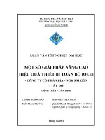 một số giải pháp nâng cao hiệu quả thiết bị toàn bộ (oee)   công ty cổ phần bia   ngk sài gòn   tây đô (bình thủy   cần thơ)