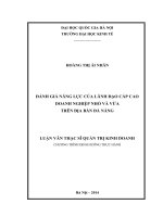 Đánh giá năng lực của lãnh đạo cấp cao doanh nghiệp nhỏ và vừa trên địa bàn đà nẵng   luận văn ths  quản trị kinh doan