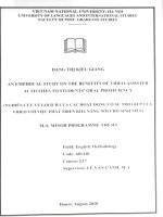 An empirical study on the benefits of video   assisted activities to students oral proficiency = nghiên cứu về lợi ích c