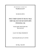 Luận văn thạc sĩ phát triển kinh tế trang trại trên địa bàn huyện buôn đôn tỉnh đăk lăk