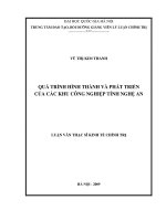 Quá trình hình thành và phát triển của các khu công nghiệp tỉnh nghệ an   luận văn ths  kinh tế  60 31 01 pdf